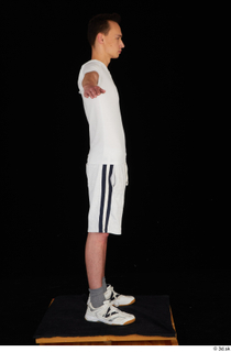  Johnny Reed dressed grey shorts sneakers sports standing t poses white t shirt whole body 0007.jpg